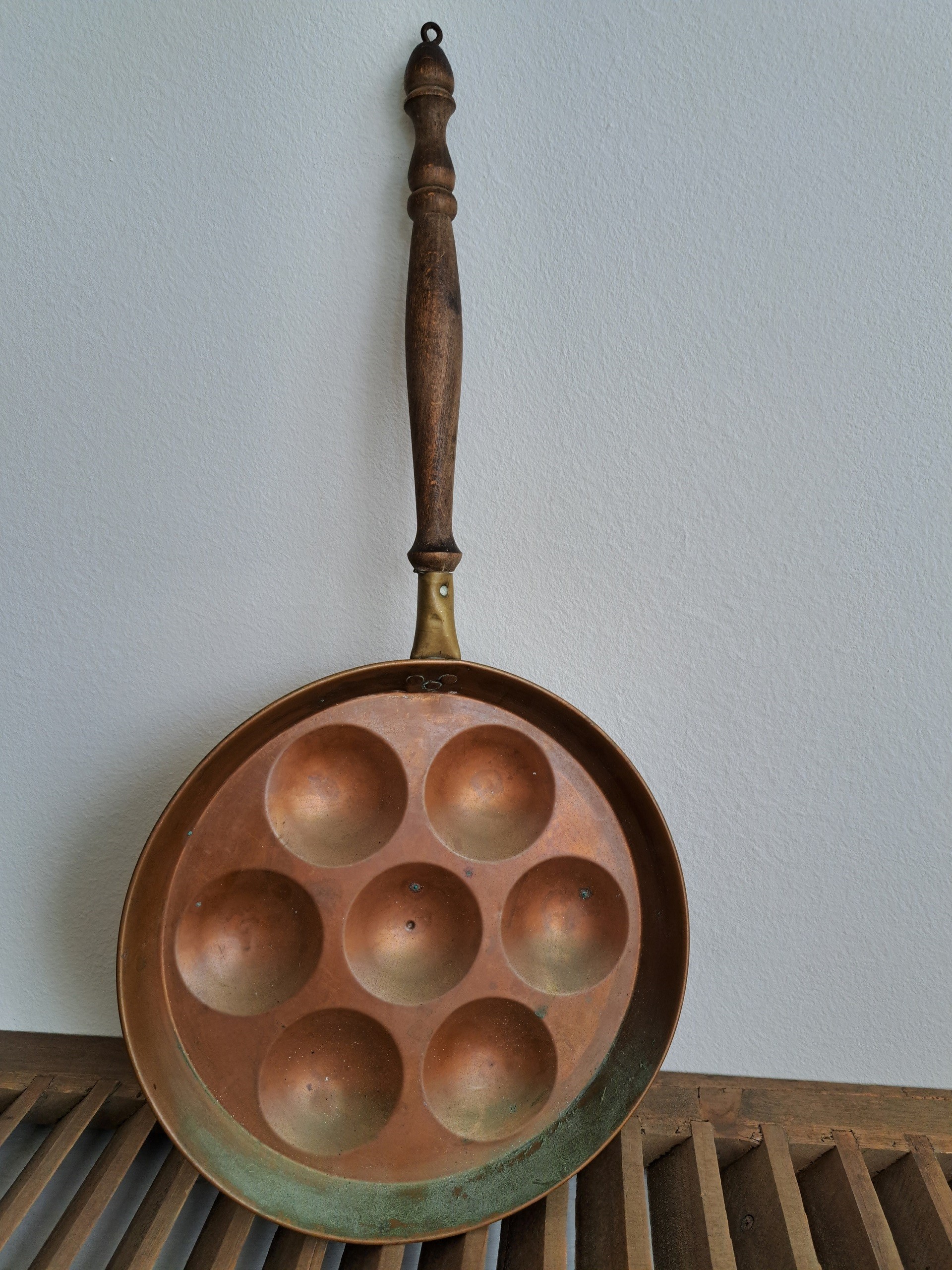 koperen escargot/poffertjes pan