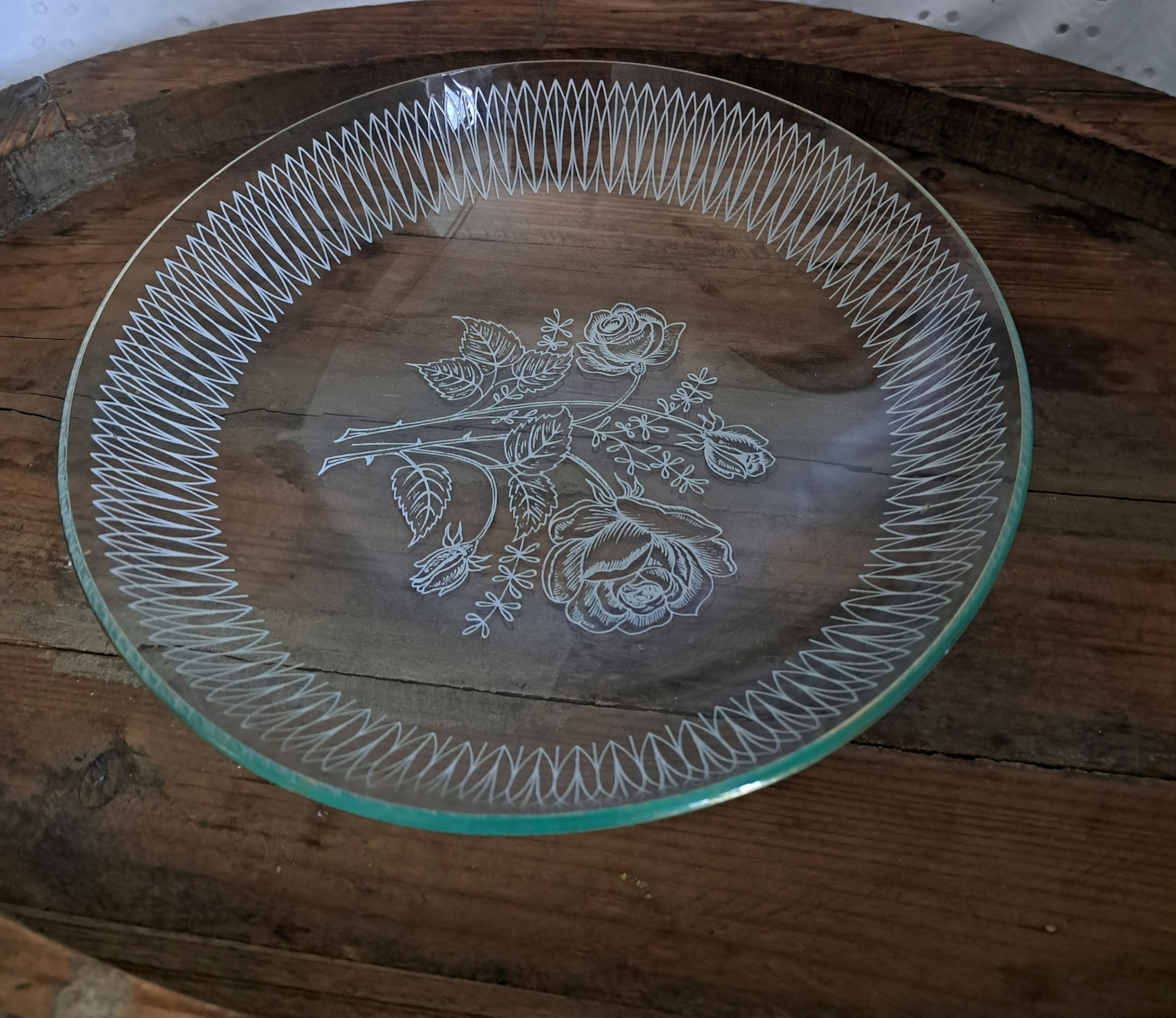 vintage glazen (koekjes) schaal - Afbeelding 3