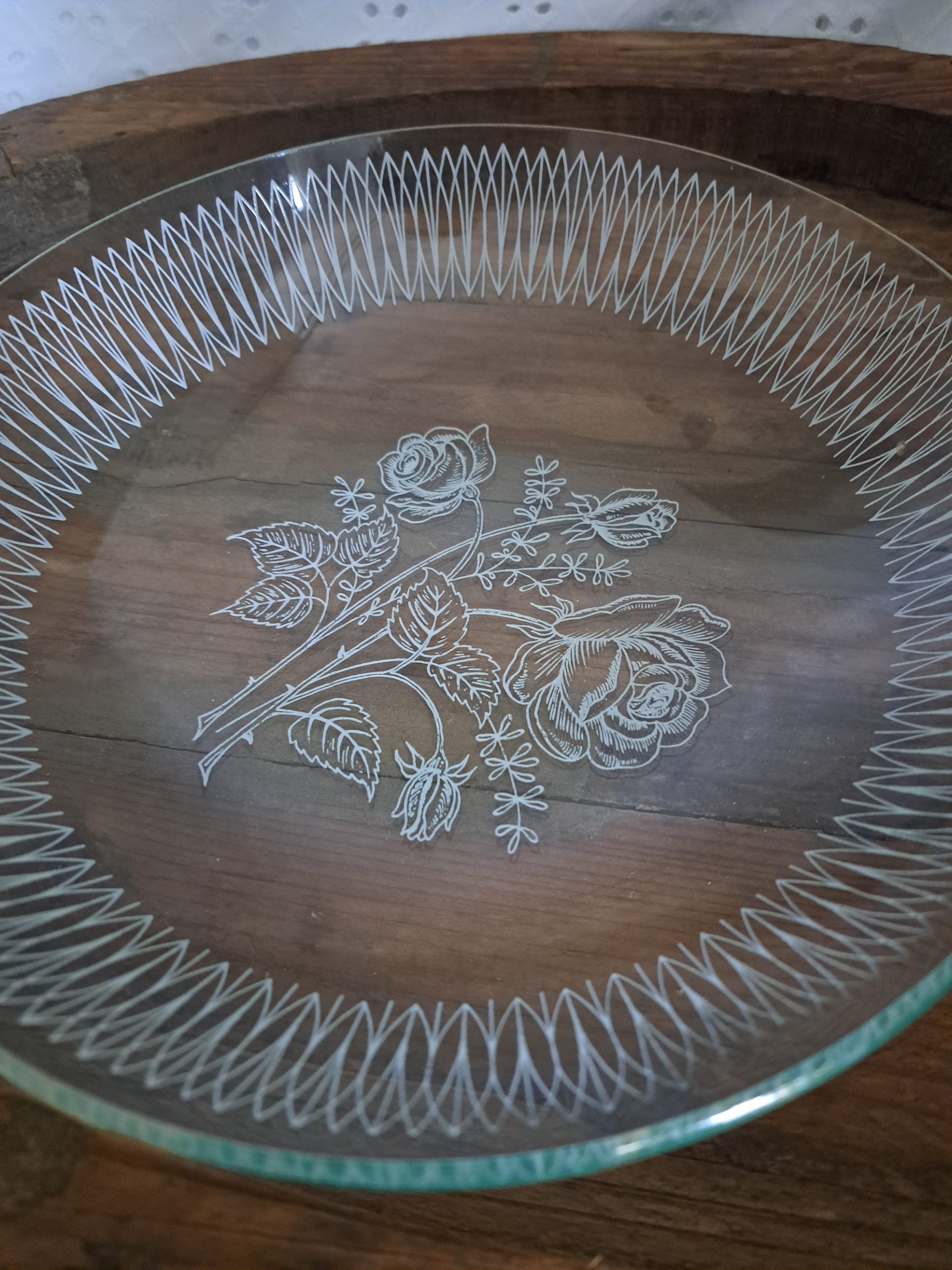 vintage glazen (koekjes) schaal