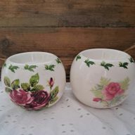 2 theelicht houders met roosjes