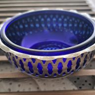 Bonbon/suikerschaaltje, blauwglas