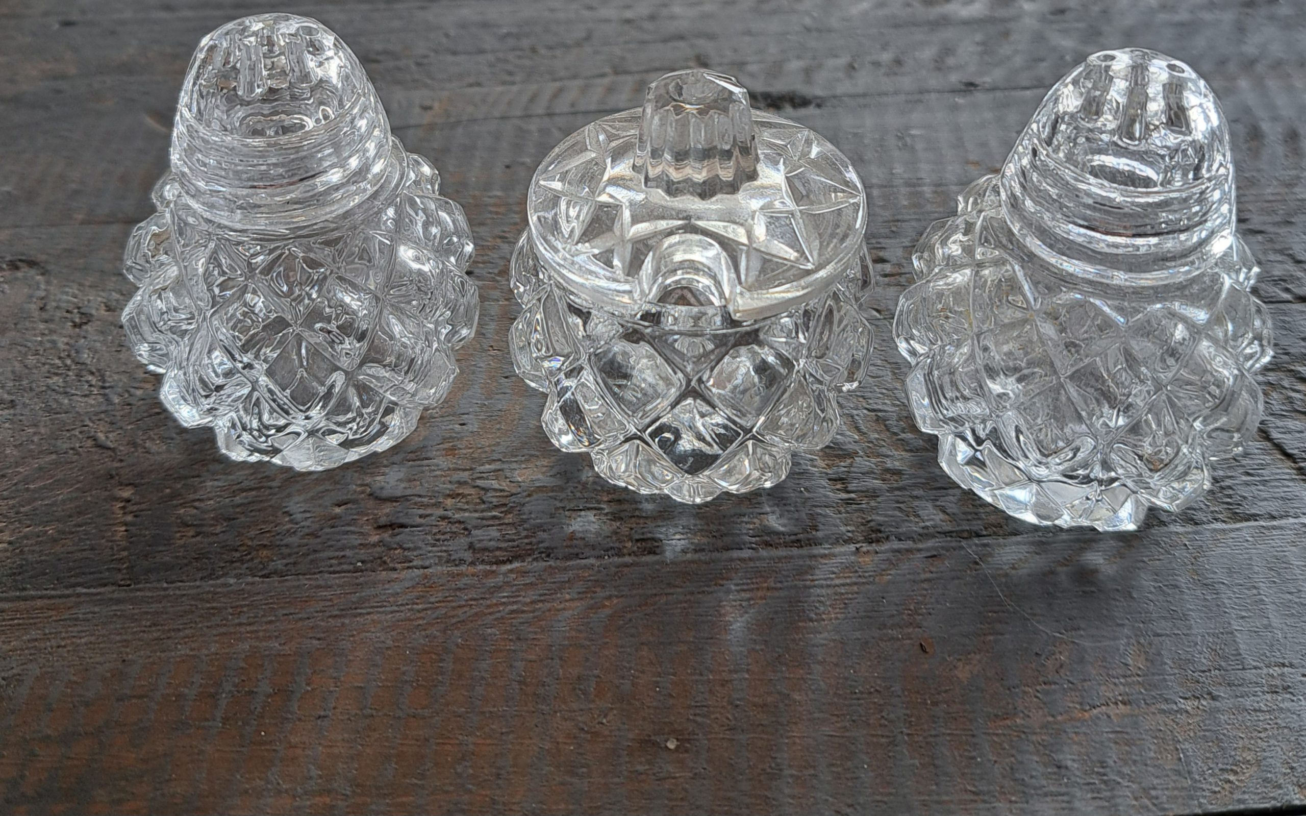 Vintage peper, zout en mosterd setje - Afbeelding 4